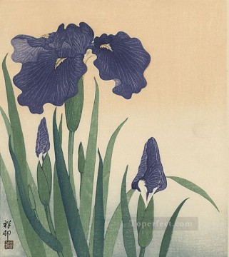  1934 Painting - flowering iris 1934 Ohara Koson Shin hanga
